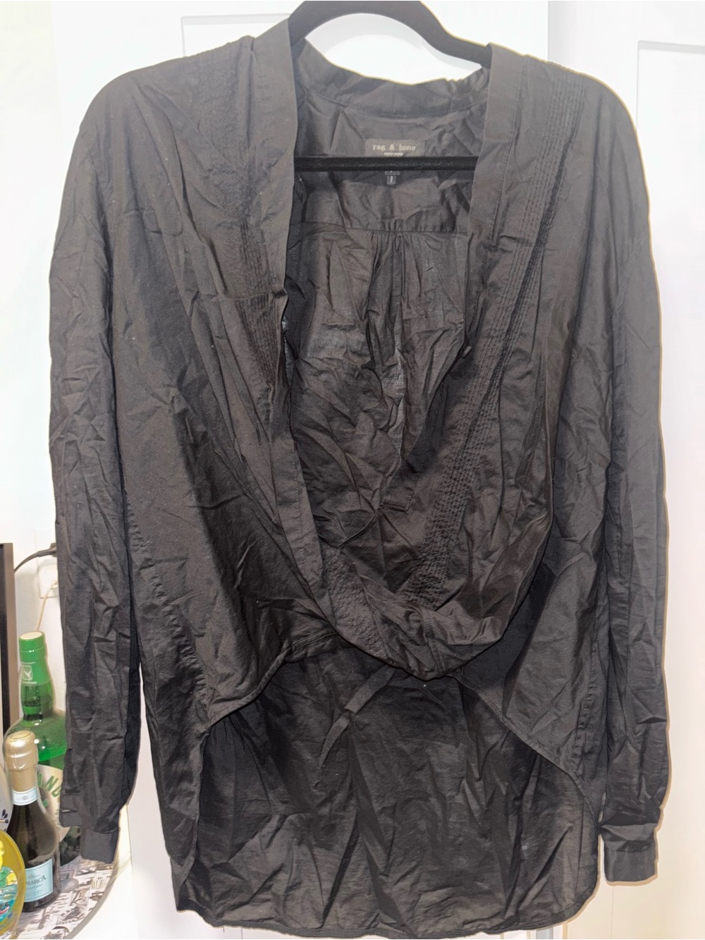 Lightweight Black Draped Women's Top - rag & bone small